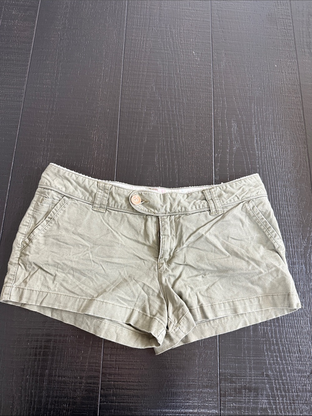 OP High-Rise Olive Green Cotton-Blend Shorts